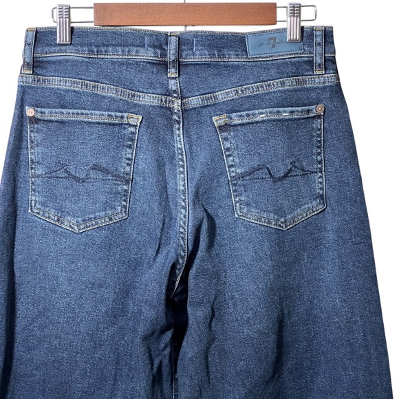 7 For All Mankind Luxe Vintage Lotta Cisco Wide Leg Jeans Dark Wash High Rise 30 - Picture 7 of 11